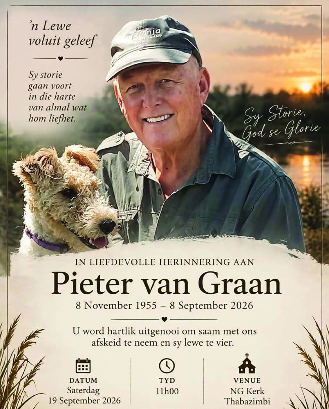 In liefdevolle herinnering aan Pieter van Graan