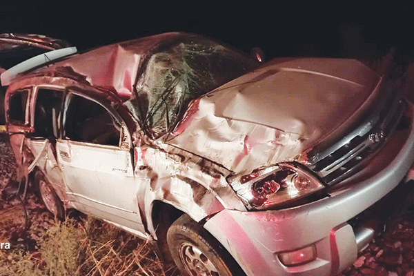 Close call when car rolls