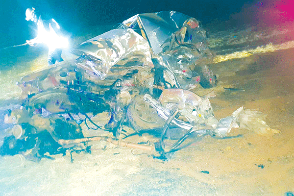 Road accident claims two lives